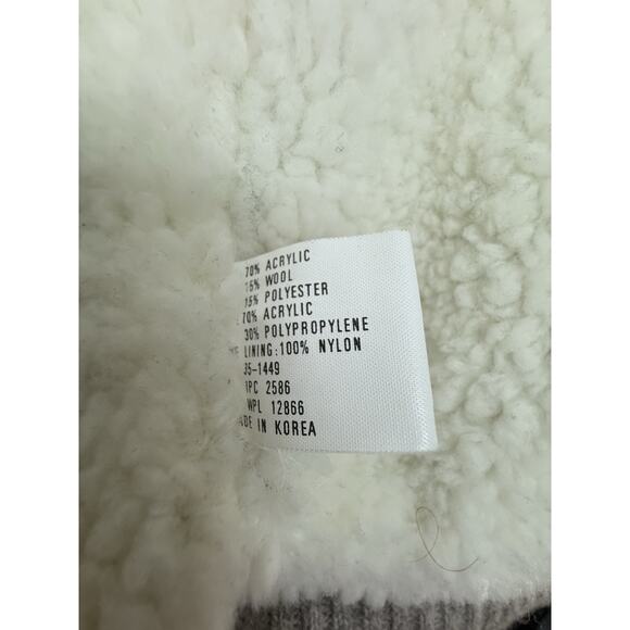 Vintage OUTDOOR EXCHANGE Wool Blend Sherpa Lined Cardigan Sweater Jacket Large - Picture 8 of 13